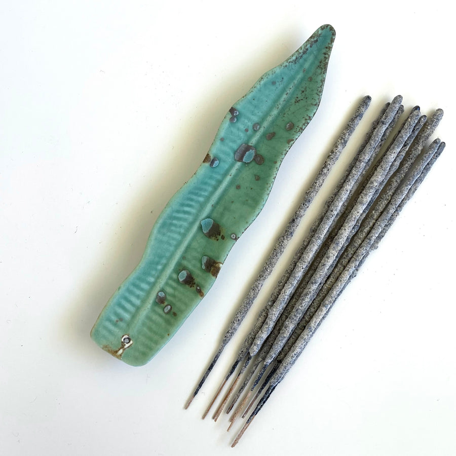 Feather Incense Holder with Copal Incense