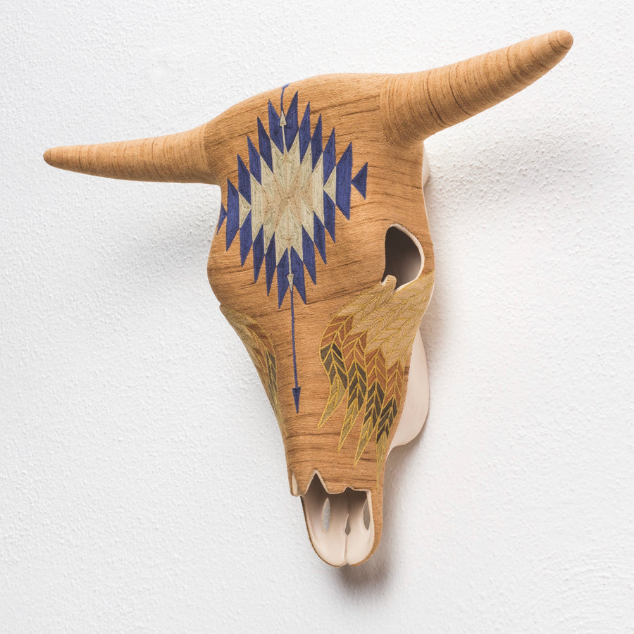 Ceramic Skull - Oaxaca Collection - Jungle Sunrise